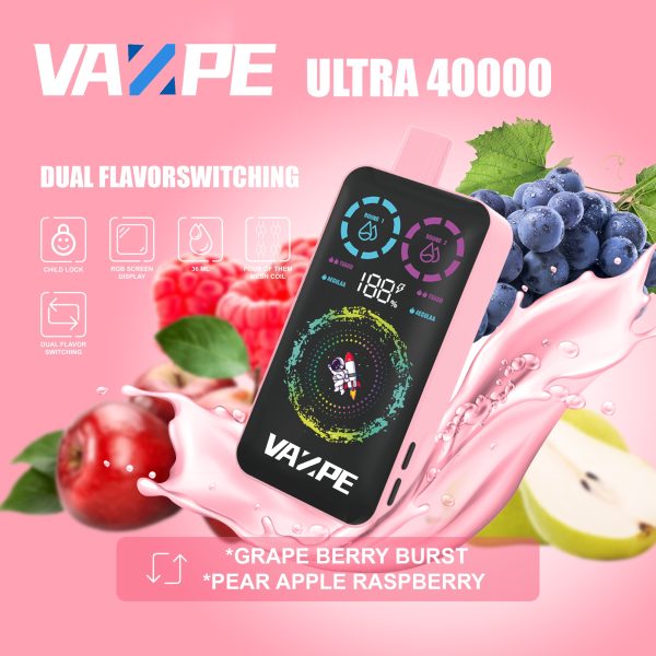 VAZPE Ultra 40K Grape Berry Burst and Pear Apple Raspberry