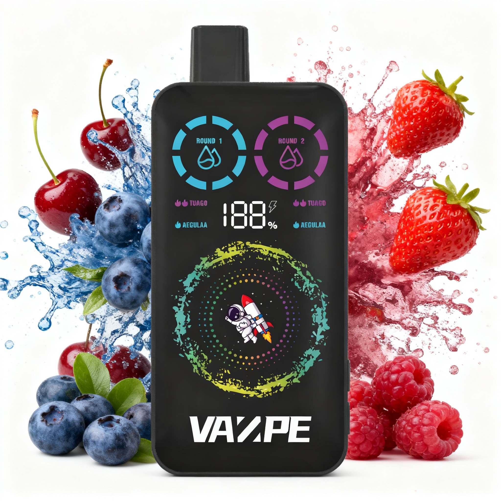 VAZPE Ultra 40K Blue Razz Cherry and Strawberry Raspberry