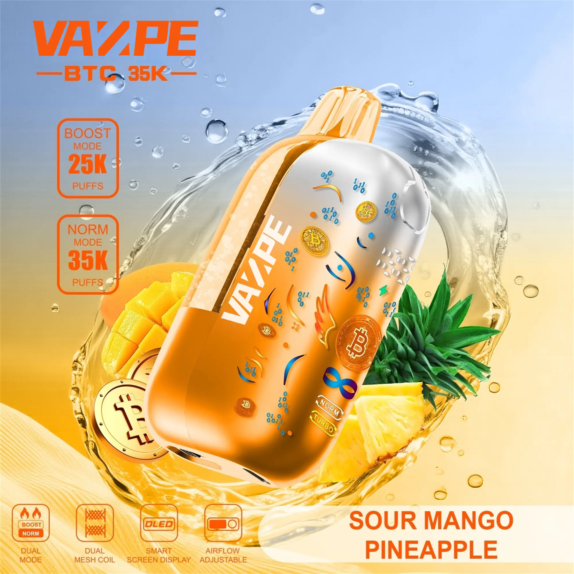 VAZPE BTC 35K Sour Mango Pineapple Flavor